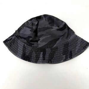 G1 Goods Womens Charcoal ‎ Camo Jane Bucket Hat Grey Black Cotton M/L